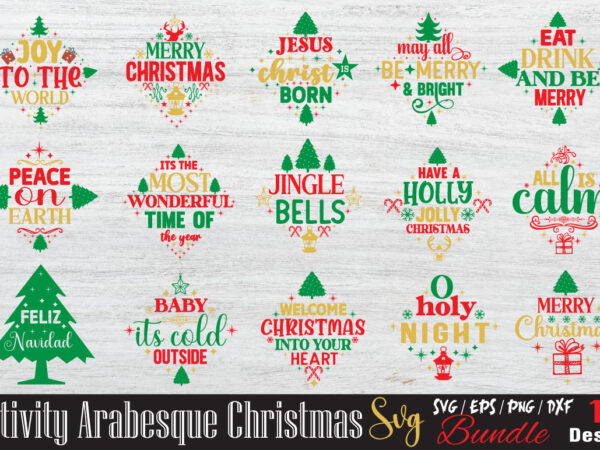 Nativity arabesque christmas t-shirt bundle nativity arabesque christmas svg bundle