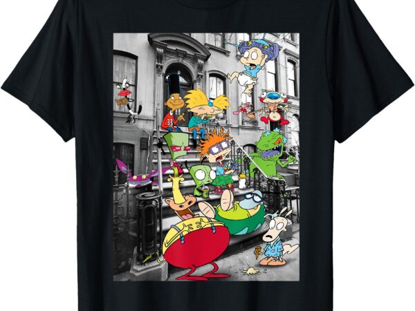 Nickelodeon classic nicktoons hanging on stoop t-shirt