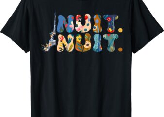 Nuit Nuit night night french words Paris tower- Tour Eiffel T-Shirt