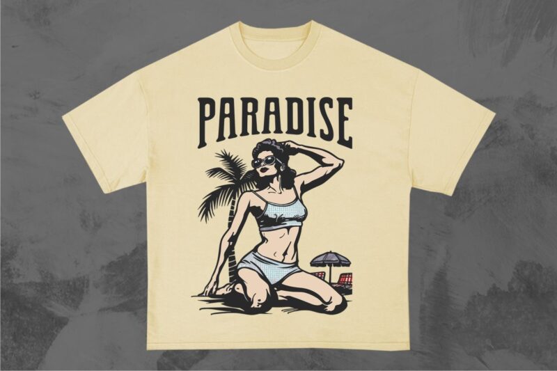 Retro Summer Paradise T-shirt Design Bundle