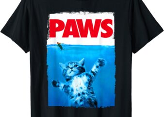 Paws Cat and Mouse Top, Cute Funny Cat Lover Parody T-Shirt