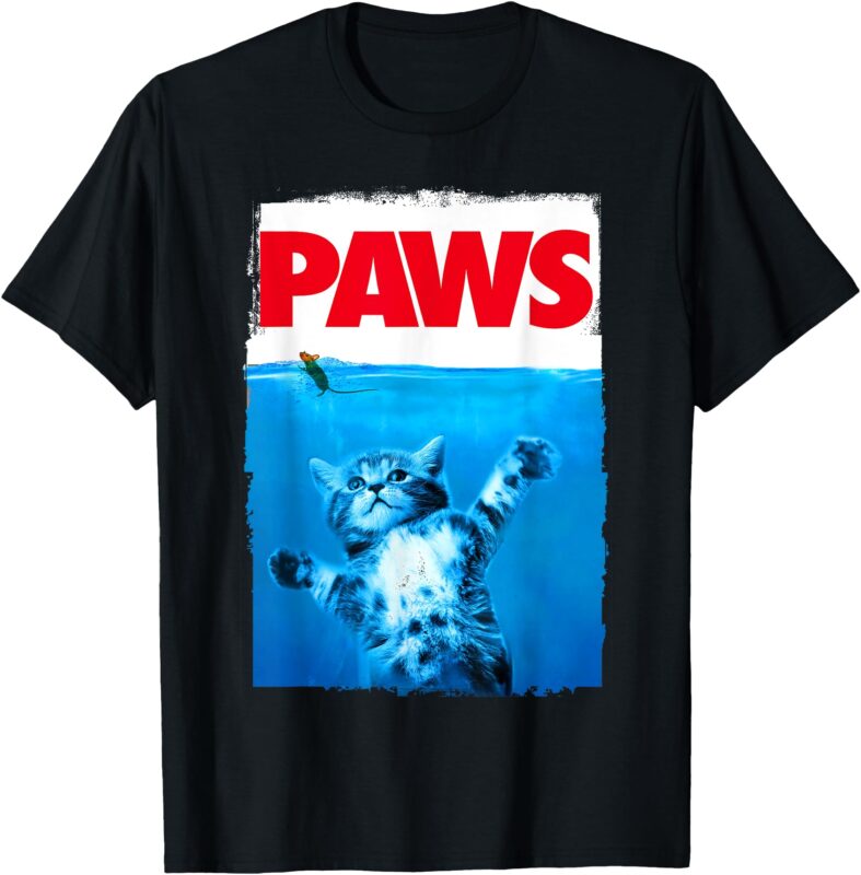 Paws Cat and Mouse Top, Cute Funny Cat Lover Parody T-Shirt