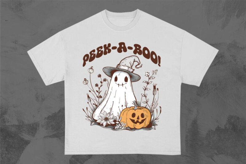 Halloween Cute Ghost T-shirt Design Bundle