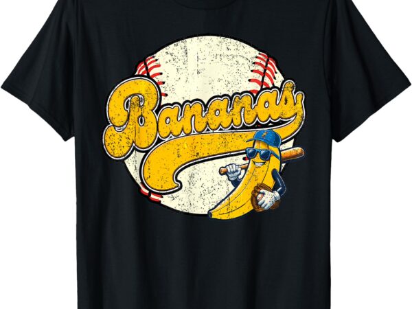 Player t-shirt lets go bananas banana playing baseball baseball player shirt