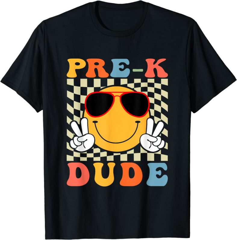 Pre-K Dude Back To School First Day Of Preschool Funny Boys T-Shirt