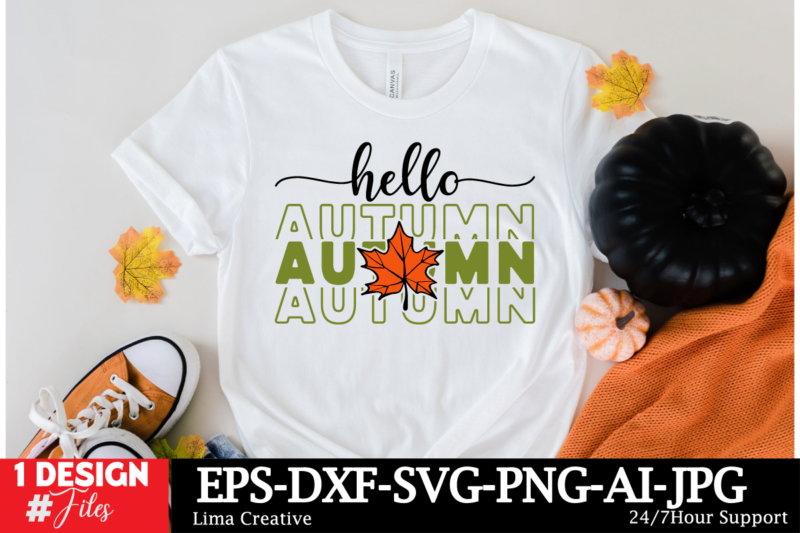 Fall SVG Bundle, Fall T-shirt Design Bundle, Fall round sign svg bundle, Fall svg bundle, Hello fall svg, Fall welcome sign svg, Hello pumpk