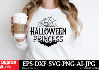 Halloween Princess T-shirt Design, Spooky Season SVG, Cute Halloween SVG, Halloween Shirt svg, Ghost svg, Halloween Onesie svg, Ghost Vibes,