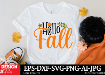 Hello Fall T-shirt Design, Fall round sign svg bundle, Fall svg bundle, Hello fall svg, Fall welcome sign svg, Hello pumpkin svg, Autumn svg