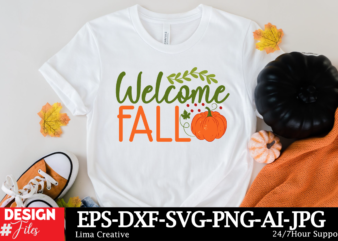 Welcome Fall T-shirt Design, Fall round sign svg bundle, Fall svg bundle, Hello fall svg, Fall welcome sign svg, Hello pumpkin svg, Autumn s