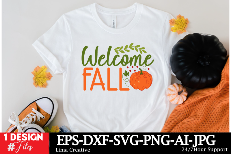 Fall SVG Bundle, Fall T-shirt Design Bundle, Fall round sign svg bundle, Fall svg bundle, Hello fall svg, Fall welcome sign svg, Hello pumpk