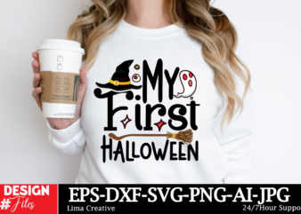 My First Halloween T-shirt Design, Spooky Season SVG, Cute Halloween SVG, Halloween Shirt svg, Ghost svg, Halloween Onesie svg, Ghost Vibes,