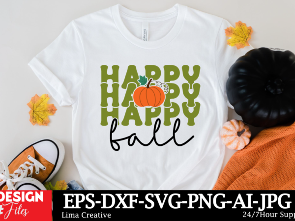 Happy fall t-shirt design, fall round sign svg bundle, fall svg bundle, hello fall svg, fall welcome sign svg, hello pumpkin svg, autumn svg