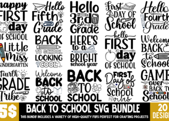 Back To School SVG Design Bundle, Welcome Back To School Svg, Back To School Shirt Svg, 1st Day Of School Shirt Svg, Teacher or Student Svg,