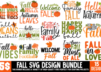 Fall SVG Bundle, Fall T-shirt Design Bundle, Fall round sign svg bundle, Fall svg bundle, Hello fall svg, Fall welcome sign svg, Hello pumpk