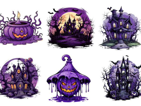 Purple clipart illustration perfect for spooky t shirt illustration