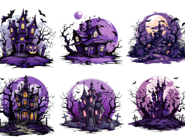 Purple clipart illustration perfect for spooky t shirt illustration