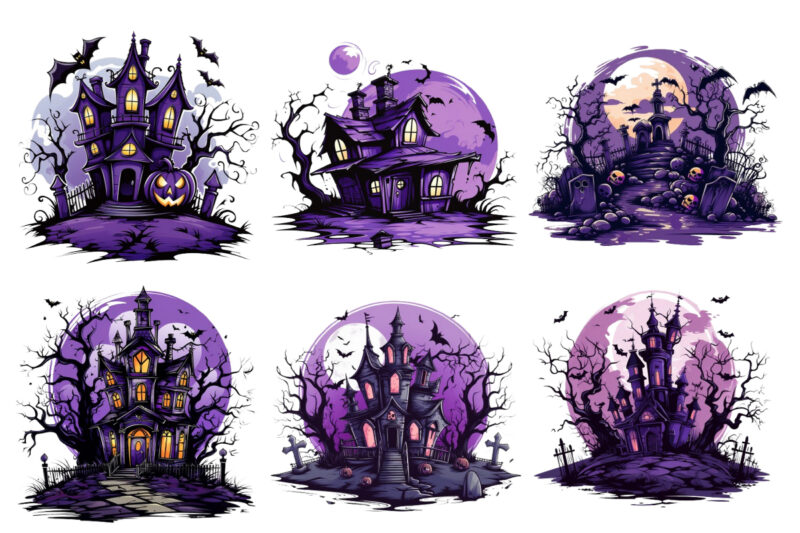 Purple Clipart Illustration Perfect for Spooky