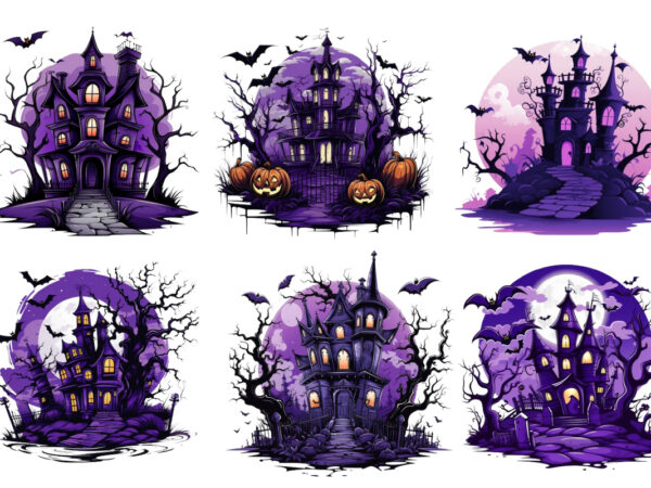 Purple clipart illustration perfect for spooky t shirt illustration