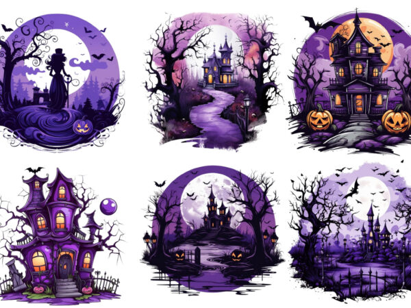 Purple clipart illustration perfect for spooky t shirt illustration