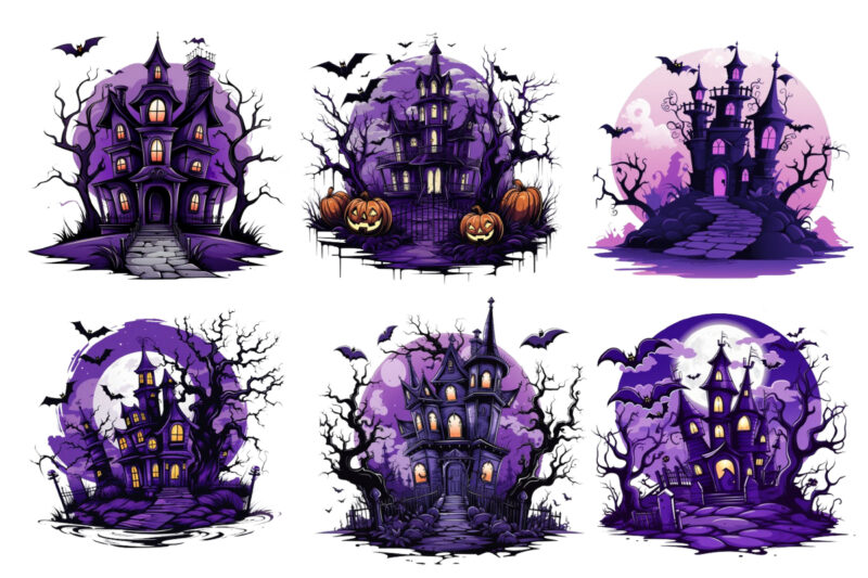 Purple Clipart Illustration Perfect for Spooky