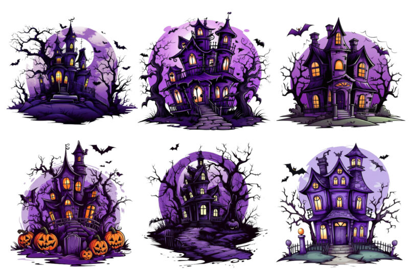 Purple Clipart Illustration Perfect for Spooky