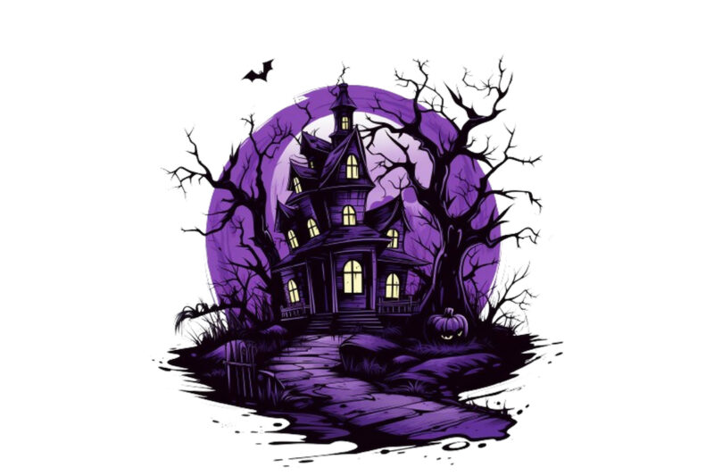 Purple Clipart Illustration Perfect for Spooky