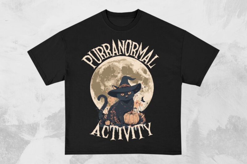 Halloween Black Cat T-shirt Design Bundle