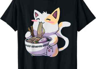 Ramen Cat Kawaii Anime Japanese Kawaii Neko T-ShirtRamen Cat Kawaii Anime Japanese Kawaii Neko T-Shirt