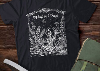 Read in Peace Books Reading Halloween Skeleton Book Lover lts-d t shirt design online