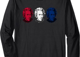 Red, White, and Blue – Andrew Jackson Long Sleeve T-Shirt