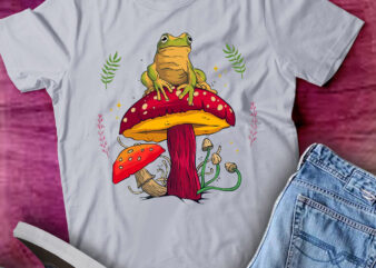 Retro A Frog Sitting On A Mushroom Vintage Frog Gifts lts-d t shirt design online