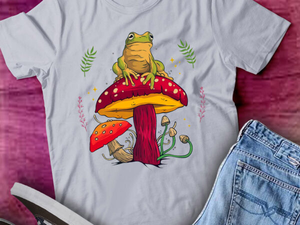 Retro a frog sitting on a mushroom vintage frog gifts lts-d t shirt design online