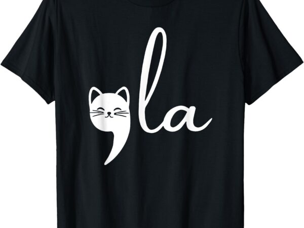 Retro cat comma la kamala harris for president 2024 election t-shirt