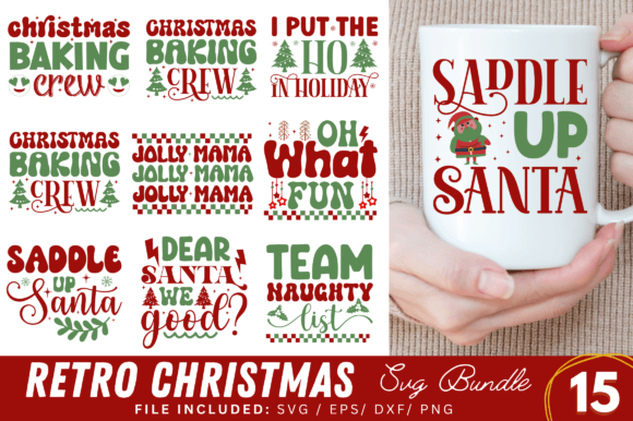 Retro christmas t-shirt bundle retro christmas svg bundle