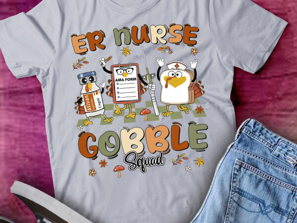 Retro er nurse gobble squad thanksgiving turkey ed er nurse t-shirt ltsp