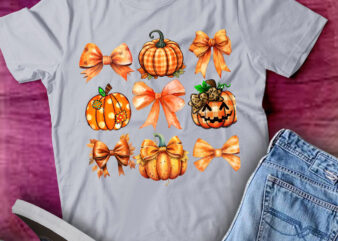 Retro Fall Pumpkin Coquette Bow Autumn Pumpkin Vintage Gift lts-d