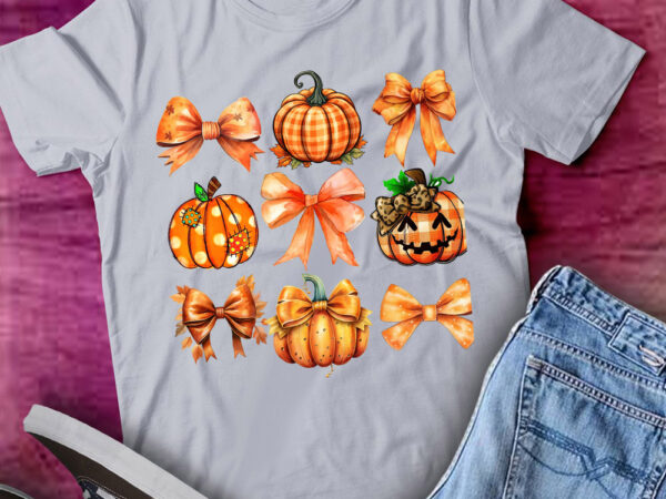 Retro fall pumpkin coquette bow autumn pumpkin vintage gift lts-d t shirt design online