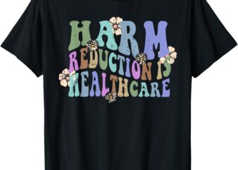 Retro Flower Harm Reduction Healthcare Overdose Awareness T-Shirt