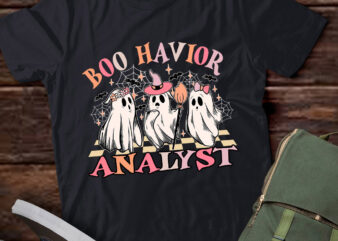 Retro Ghost Boo Havior Analyst Therapist BCBA Halloween T-Shirt ltsp