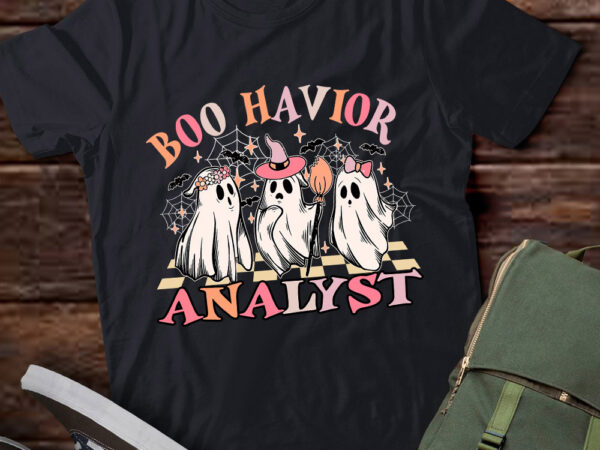 Retro ghost boo havior analyst therapist bcba halloween t-shirt ltsp