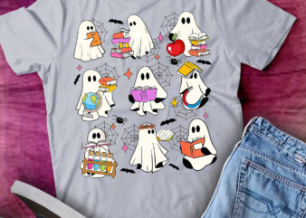 Retro Halloween Science Teacher Ghost Laboratory Teacher T-Shirt ltsp