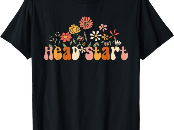 Retro head start era groovy flower headstart teacher t-shirt