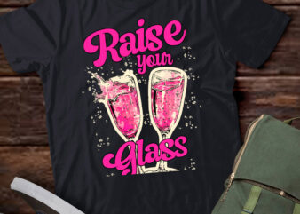 Retro Raise Your Glass Pink Party Cheers For Men Women Kids T-Shirt ltsp