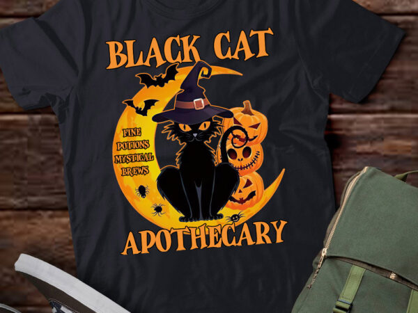 Retro scary halloween costume black cat salem apothecary t-shirt ltsp