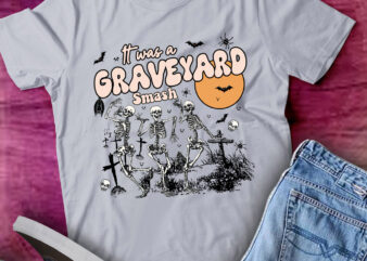 Retro Skeleton Halloween Fall Spooky Season Graveyard Smash lts-d t shirt design online