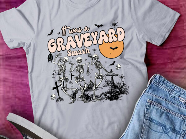 Retro skeleton halloween fall spooky season graveyard smash lts-d t shirt design online