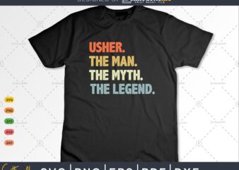 Retro Style Usher Gift The Man Myth Lagend