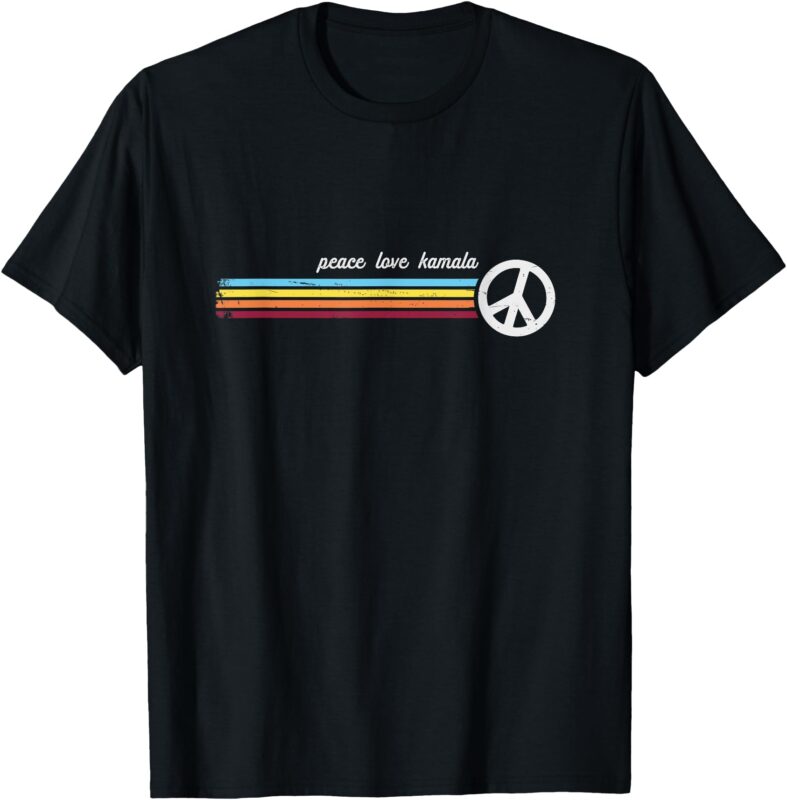 Retro, vintage, Peace Love Kamala T-Shirt