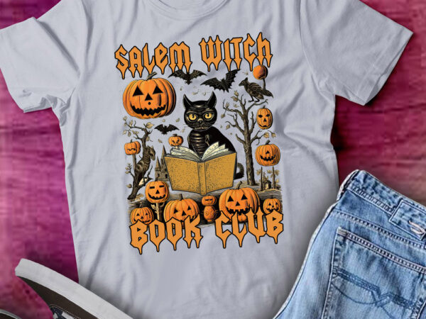 Salem witch book club black cat witch spooky halloween gift lts-d t shirt template vector