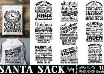 Santa Sack T-shirt Bundle Santa Sack Svg Bundle